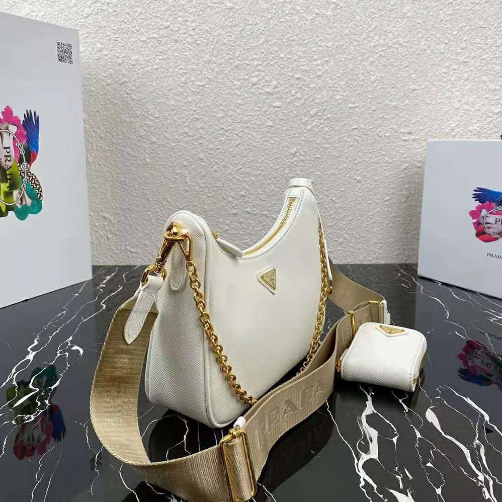 Prada Prada Re-Edition 2005 Saffiano Leather Bag for Women in White