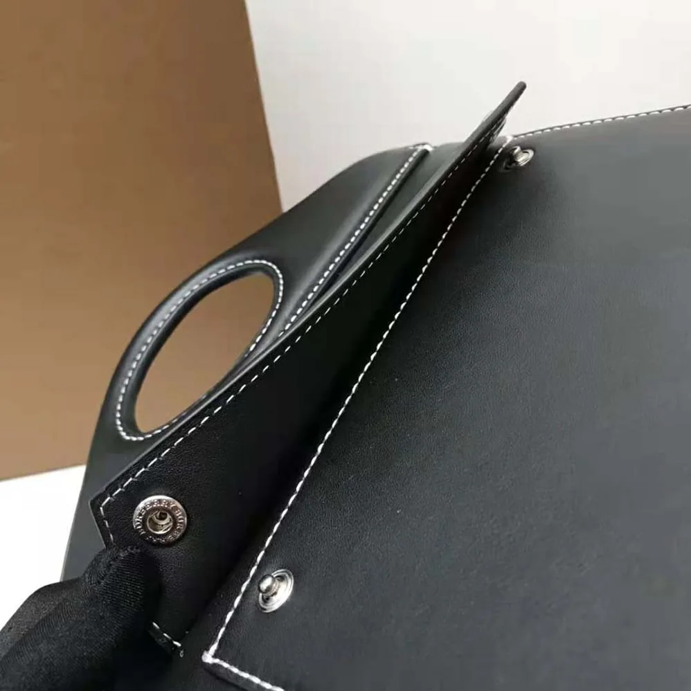 Burberry Mini Leather Soft Pocket Tote for Women in Black