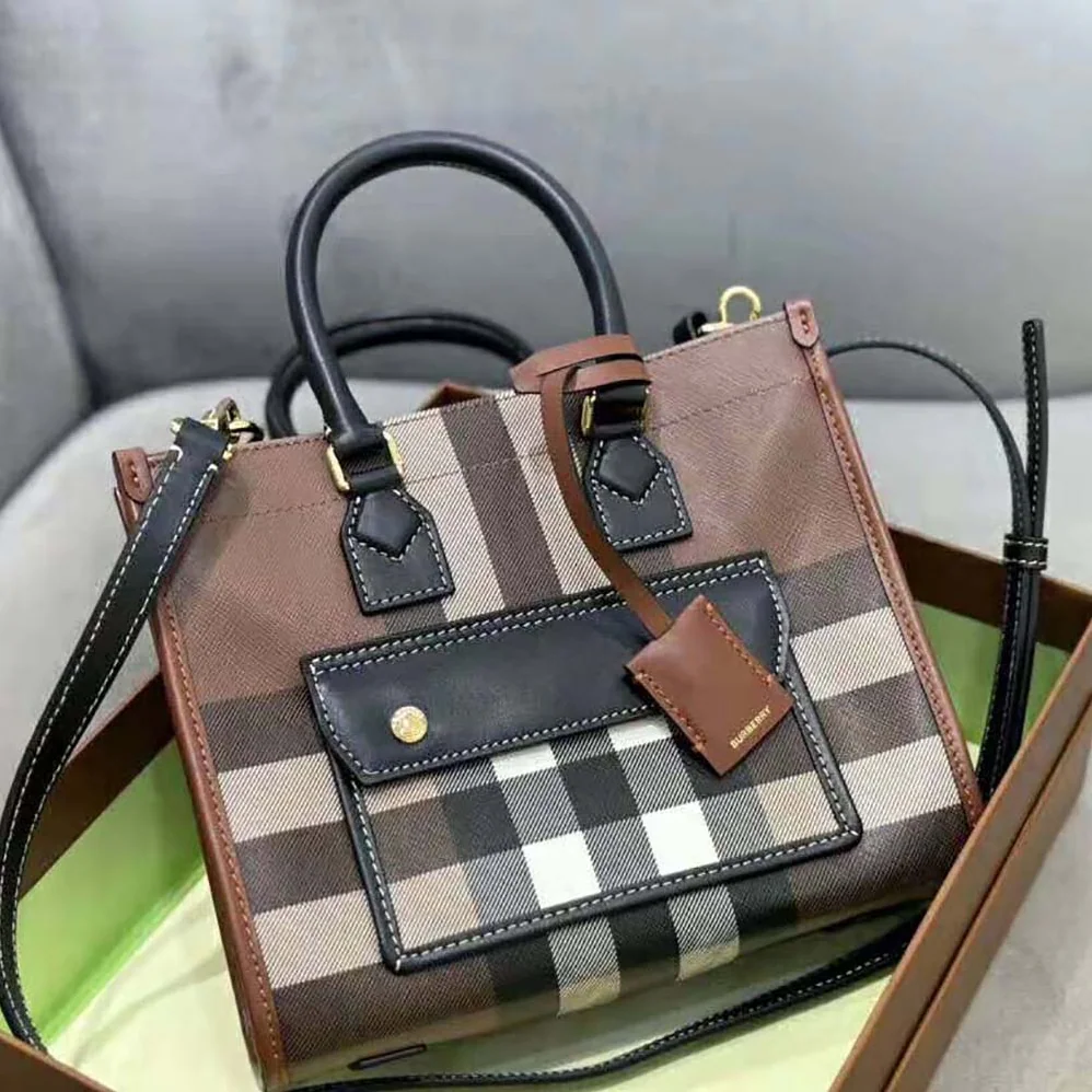 Burberry Mini Freya Tote for Women in Brown Burberry Mini Freya Tote for Women in Brown
