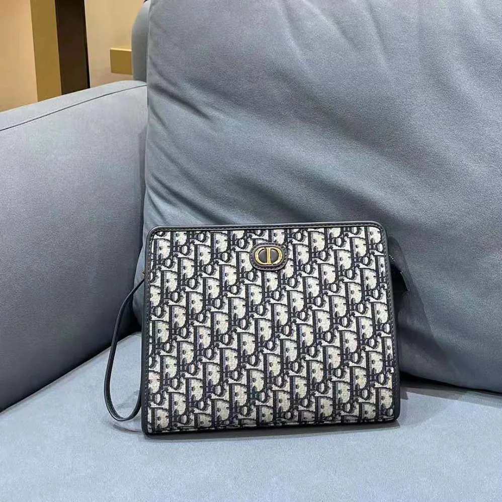 Dior Medium 30 Montaigne Pouch Blue Dior Oblique Jacquard for Women Dior Medium 30 Montaigne Pouch Blue Dior Oblique Jacquard for Women