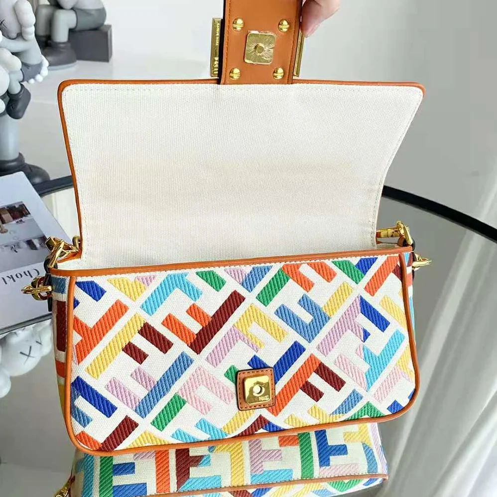 Fendi Baguette Beige Canvas Bag for Women Fendi Baguette Beige Canvas Bag for Women