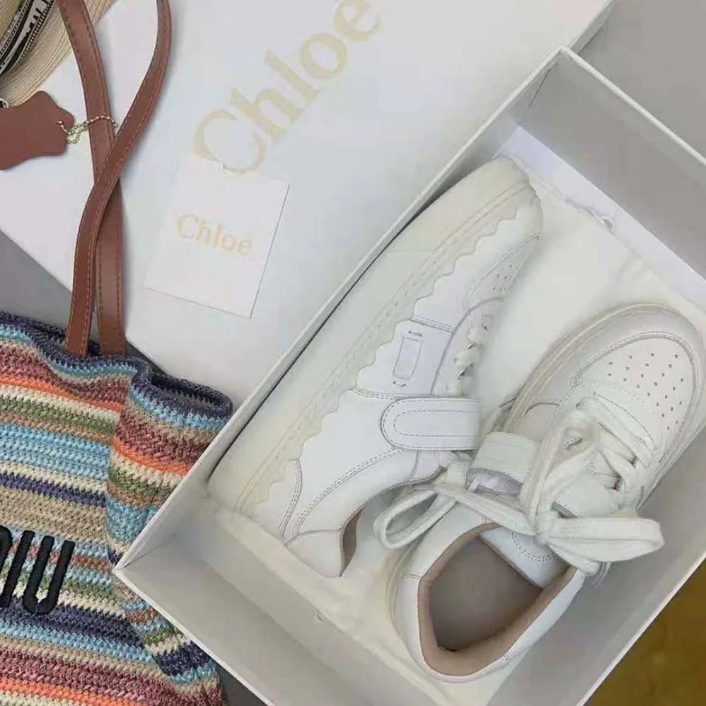 Chloe Lauren Sneaker with Strap for Women in White Chloe Lauren Sneaker with Strap for Women in White