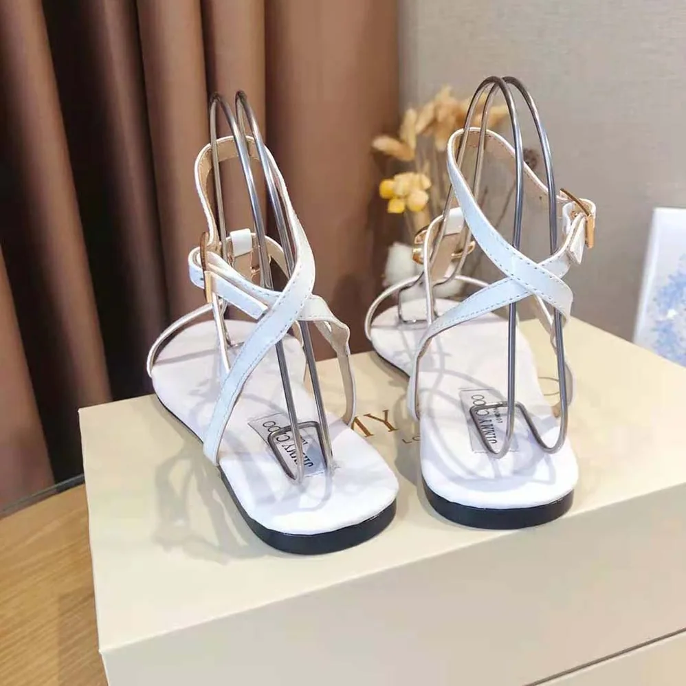 Jimmy Choo Alodie Flat Latte Nappa and Patent Leather Flat Sandals for Women