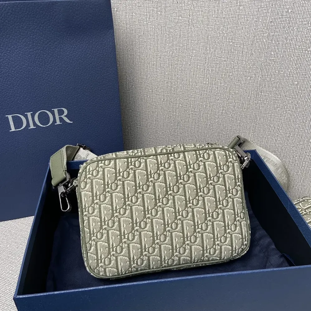 Dior Saddle Triple Pouch Khaki Dior Oblique Jacquard for Men