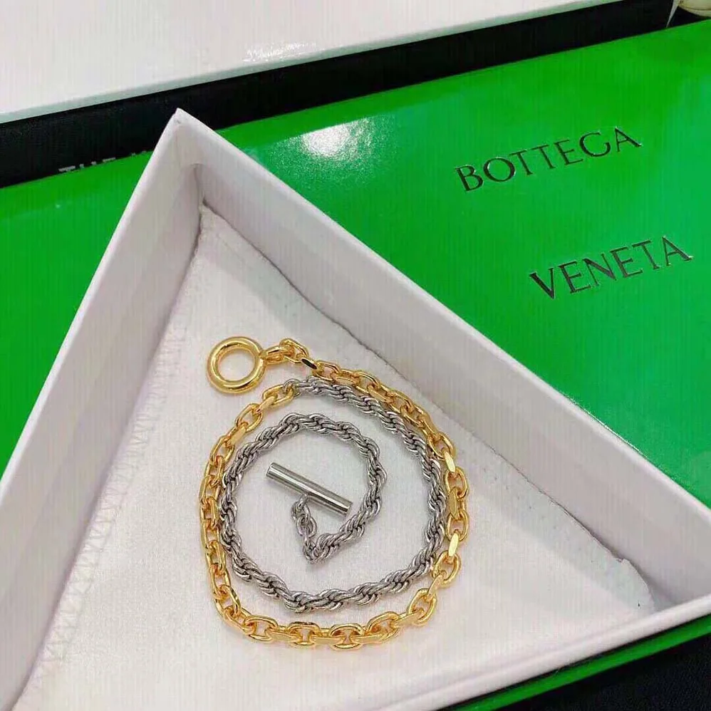 Bottega Veneta Key Chain Necklace with Sterling Silver and 18k Gold for Women Bottega Veneta Key Chain Necklace with Sterling Silver and 18k Gold for Women