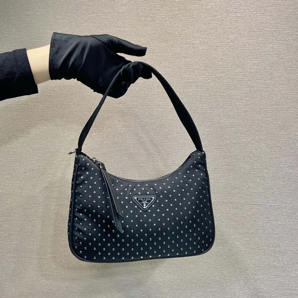 Prada Re-Edition Re-Nylon Mini Bag with Studs for Women Prada Re-Edition Re-Nylon Mini Bag with Studs for Women