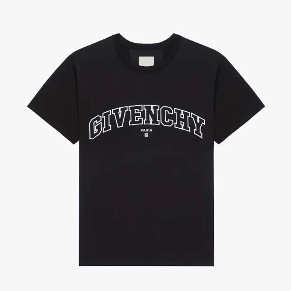 Givenchy T-shirt in GIVENCHY College Embroidered Jersey for Women in Black