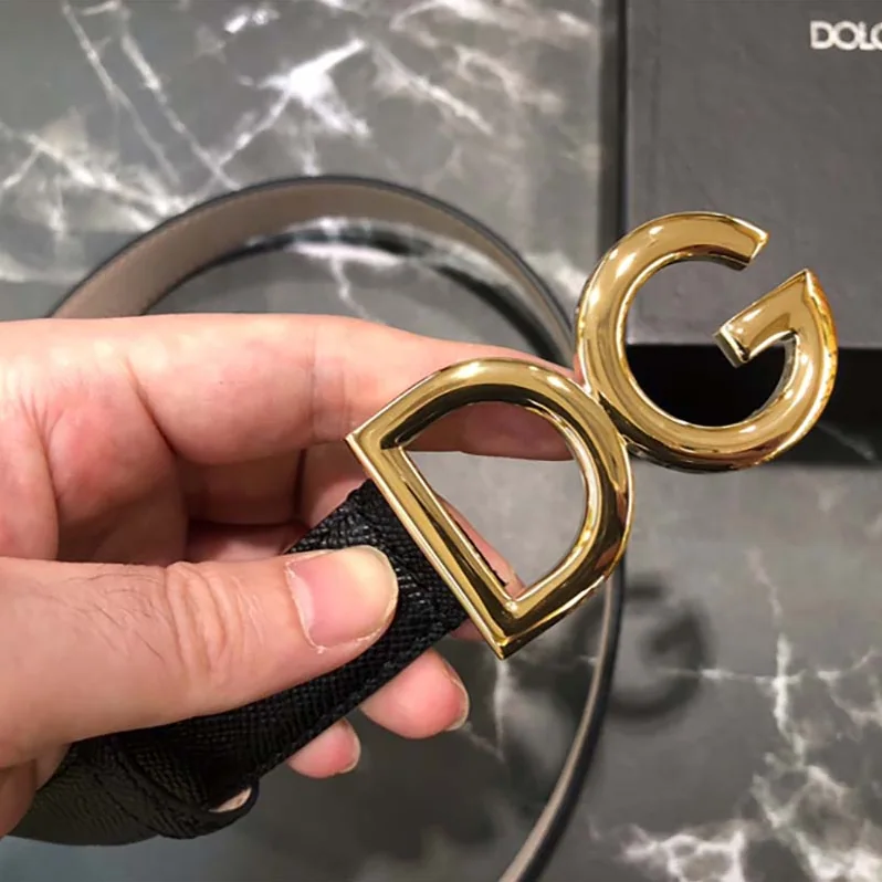 Dolce Gabbana D&G Dauphine Calfskin Belt for Women in Black Dolce Gabbana D&G Dauphine Calfskin Belt for Women in Black