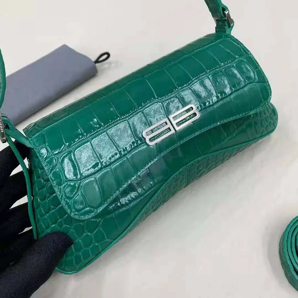 Balenciaga XX Small Flap Bag Crocodile Embossed in Green for Women Balenciaga XX Small Flap Bag Crocodile Embossed in Green for Women