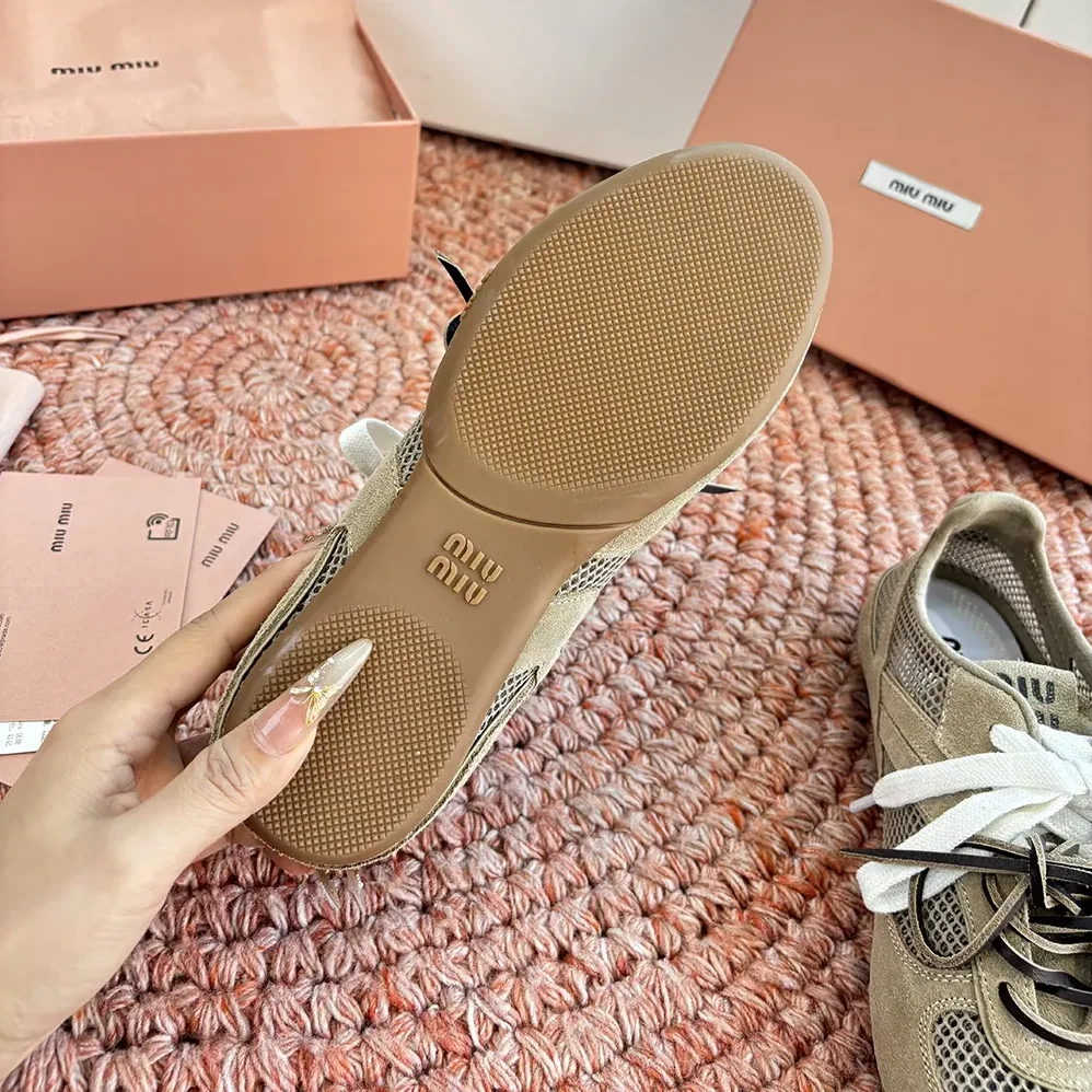 Miu Miu Gymnasium Mesh and Suede Sneakers for Women Miu Miu Gymnasium Mesh and Suede Sneakers for Women