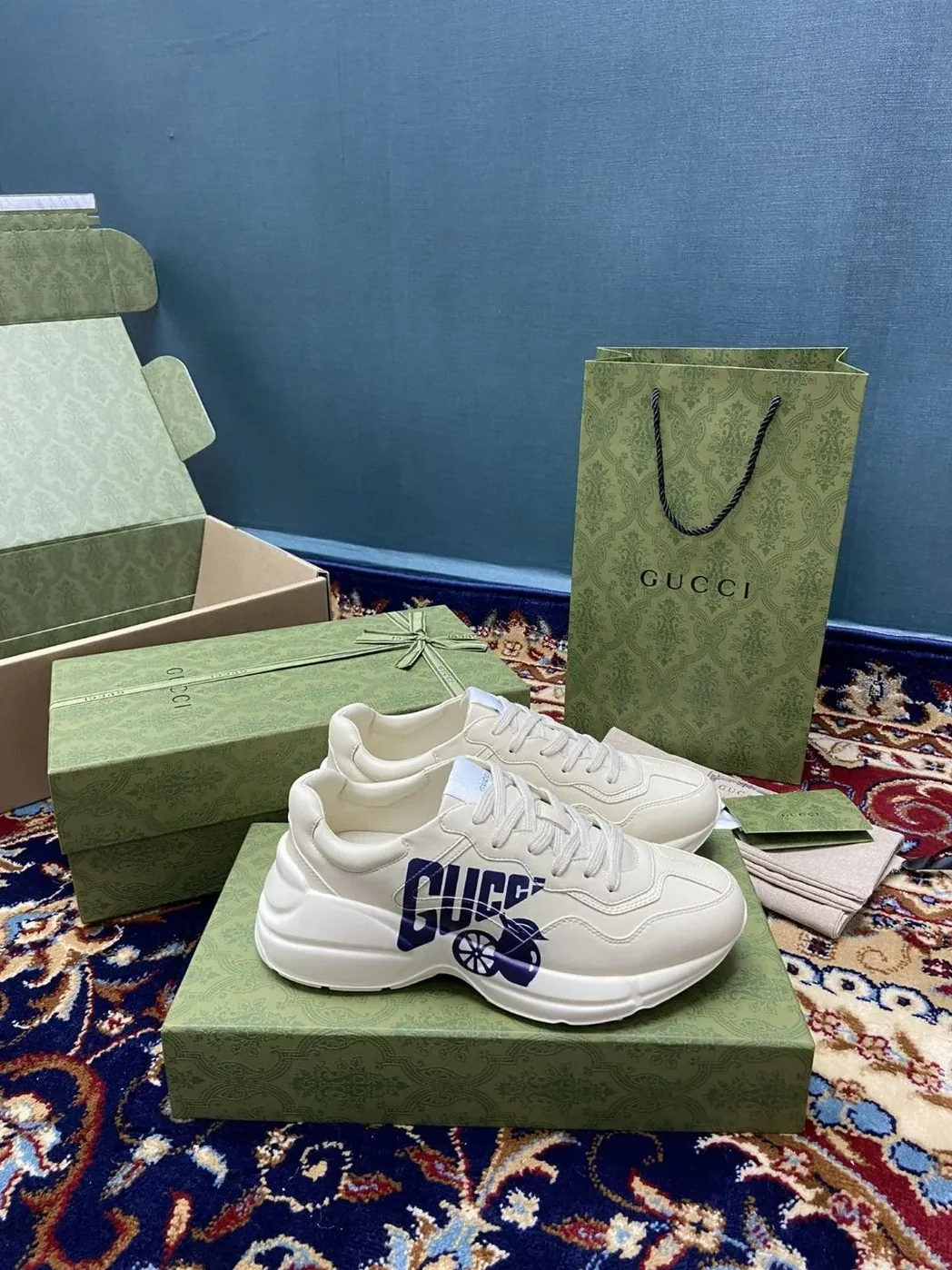 Gucci Rhyton Sneakers With Lemon Gucci White Ivory for Men