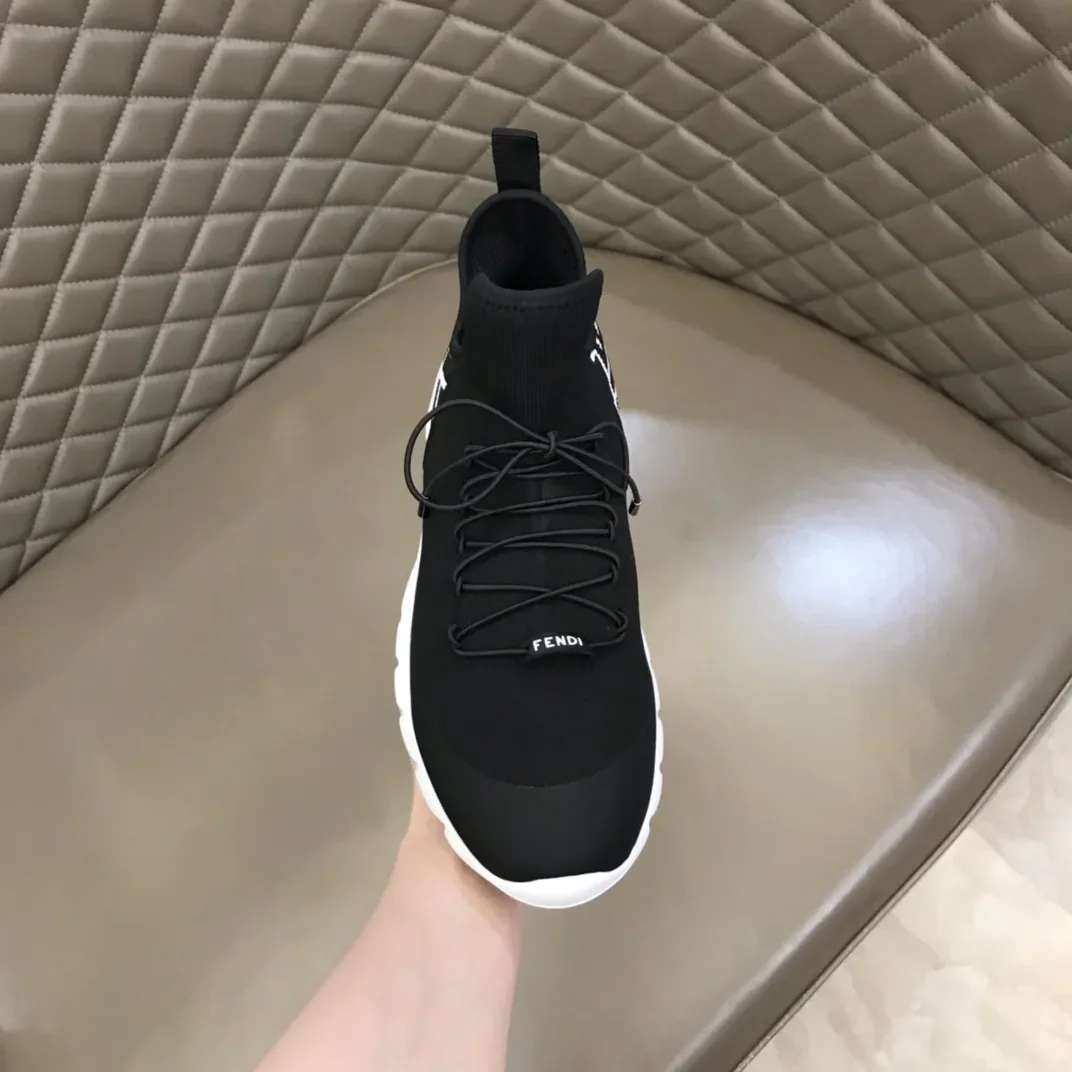 Fendi FD Technical Mesh High in Tops Sneakers White Fendi FD Technical Mesh High in Tops Sneakers White