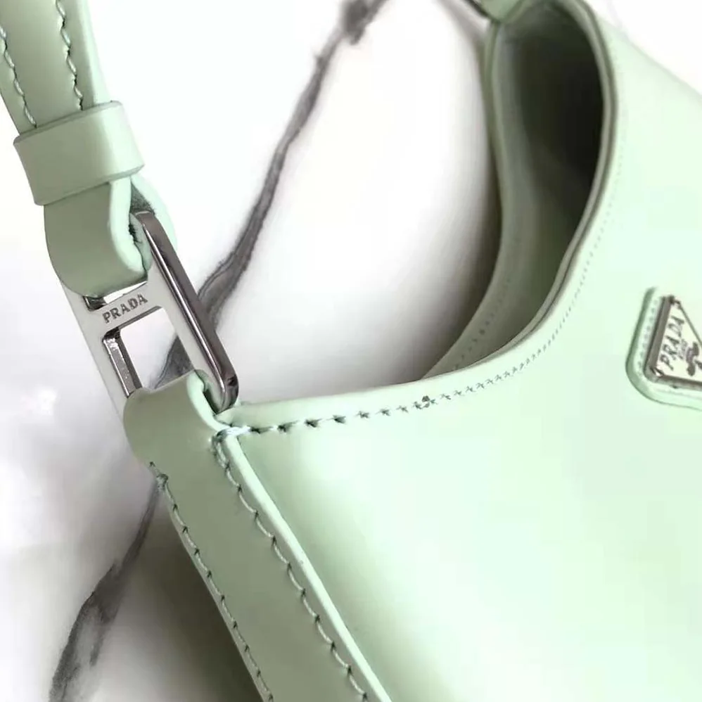 Prada Cleo Brushed Leather Shoulder Bag in Lime Prada Cleo Brushed Leather Shoulder Bag in Lime