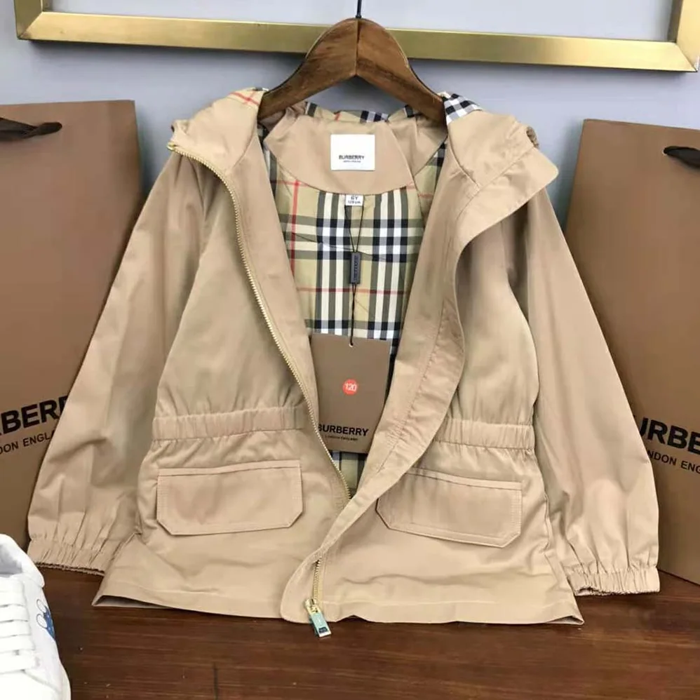 Burberry Kids' Vintage Check in lined Cotton Hooded Jacket
