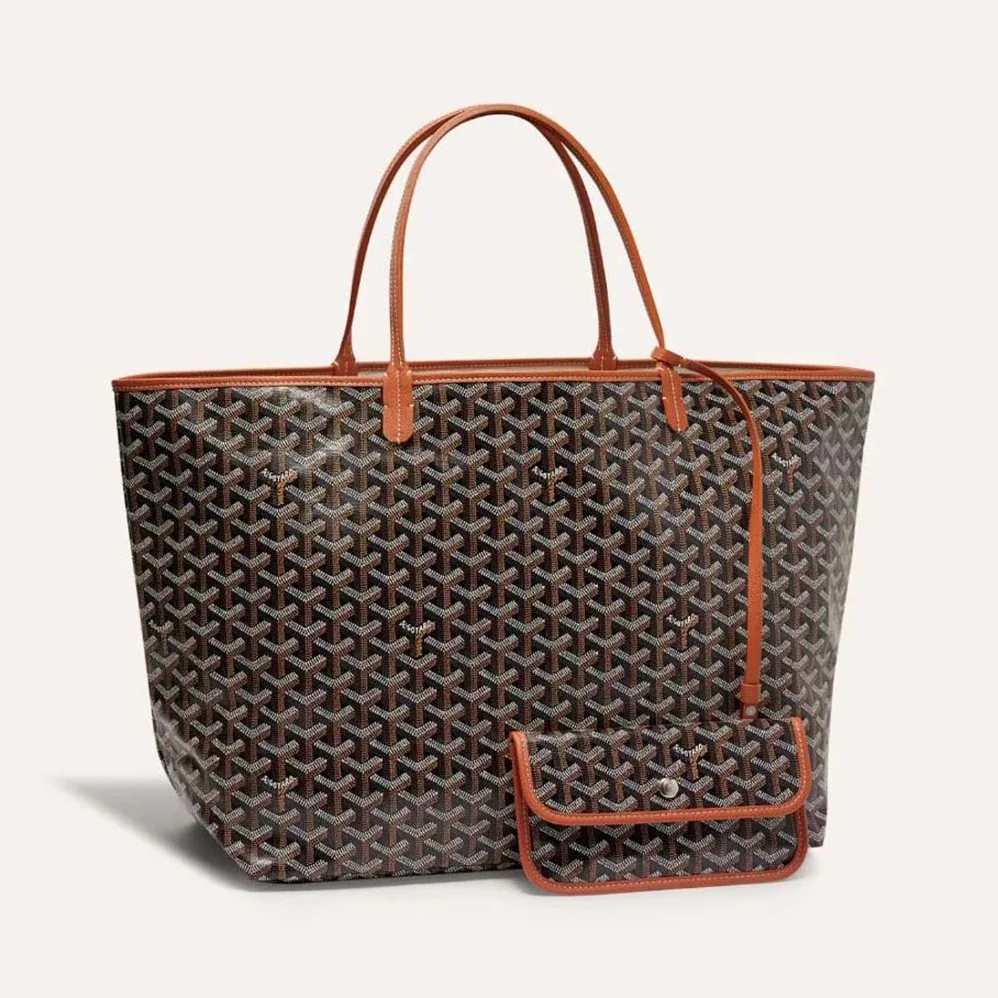 Goyard Sac Saint Louis GM in Goyardine Canvas & Chevroches Calfskin for Women in Brown