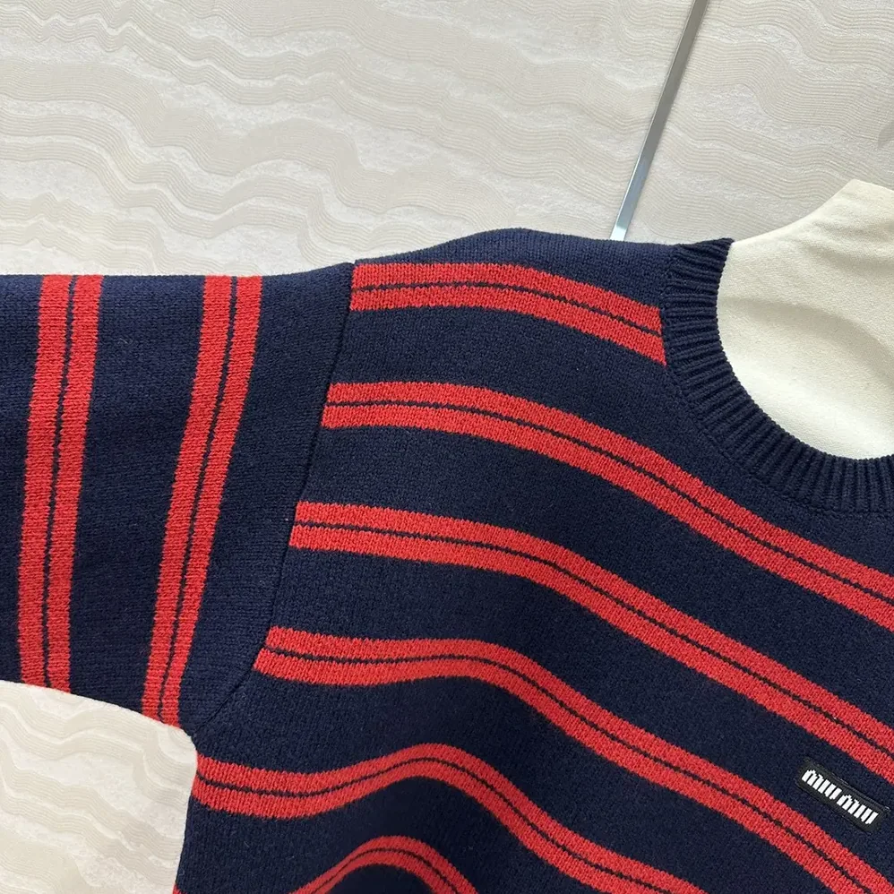 Miu Miu Shetland Wool Crew for Women in neck Sweater