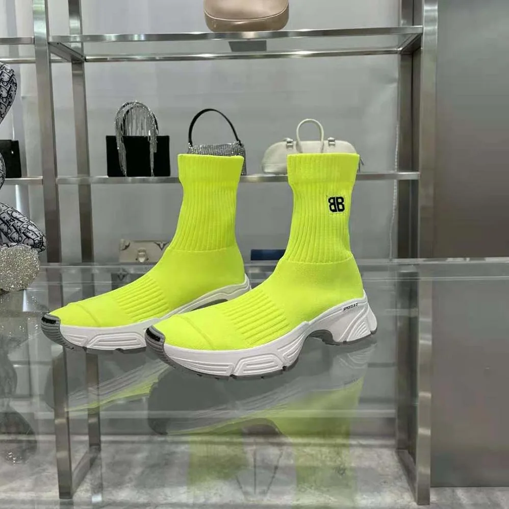 Balenciaga Speed 3.0 Sneaker in Neon Yellow Recycled Knit for Women