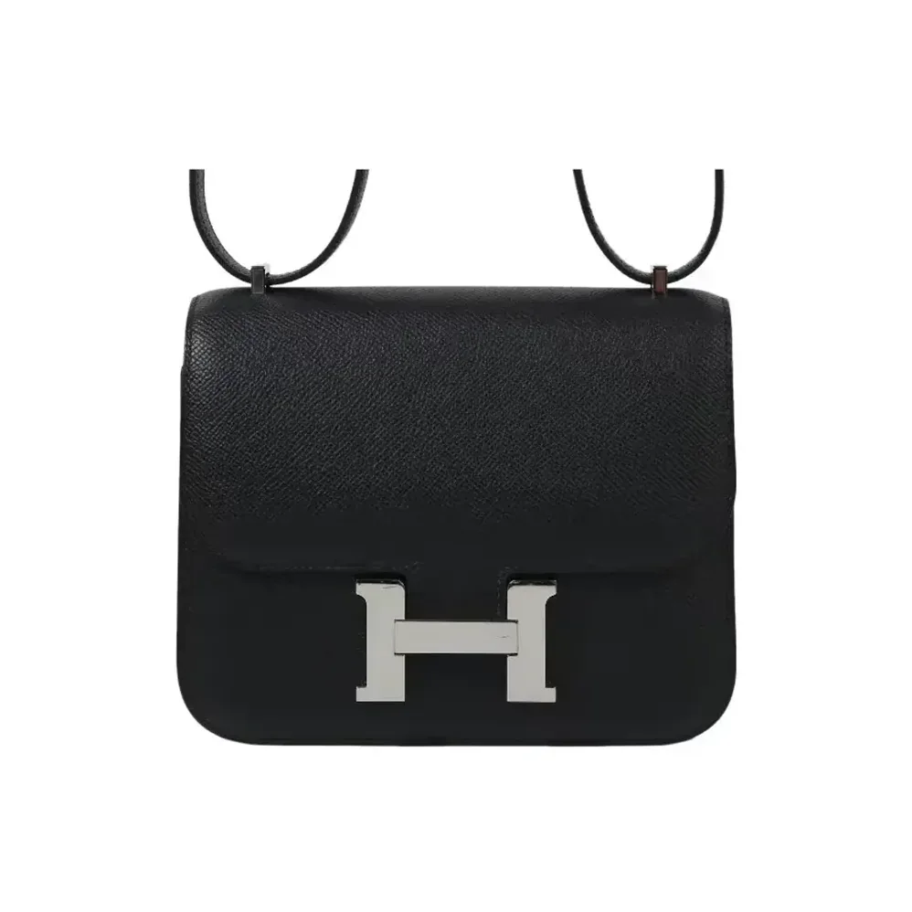 Hermes Constance 18 Bag Epsom Leather for Women in Black/Silver