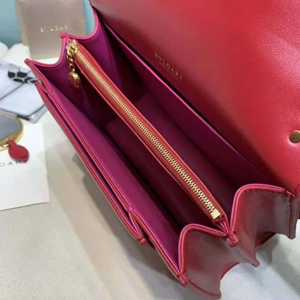 Bvlgari Serpenti Forever Crossbody Bag in Nappa Leather for Women in Red