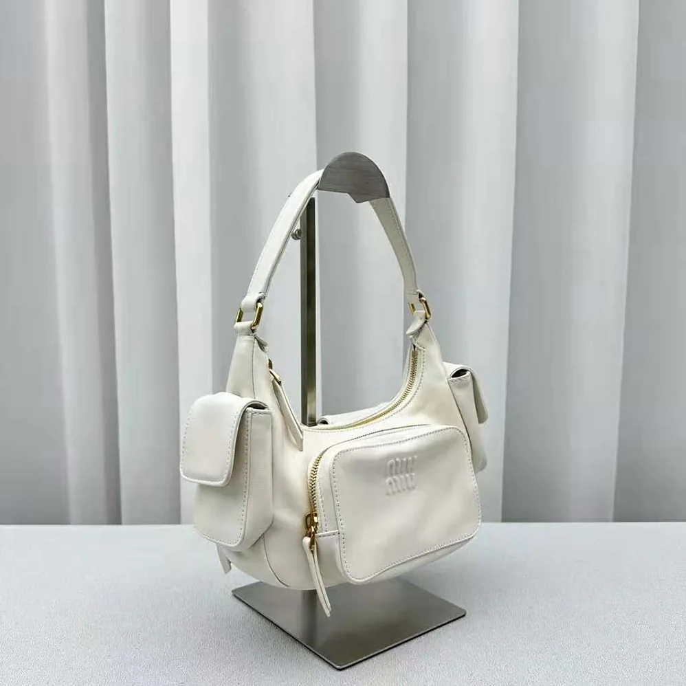 Miu Miu Nappa Leather Pocket Bag for Women in White