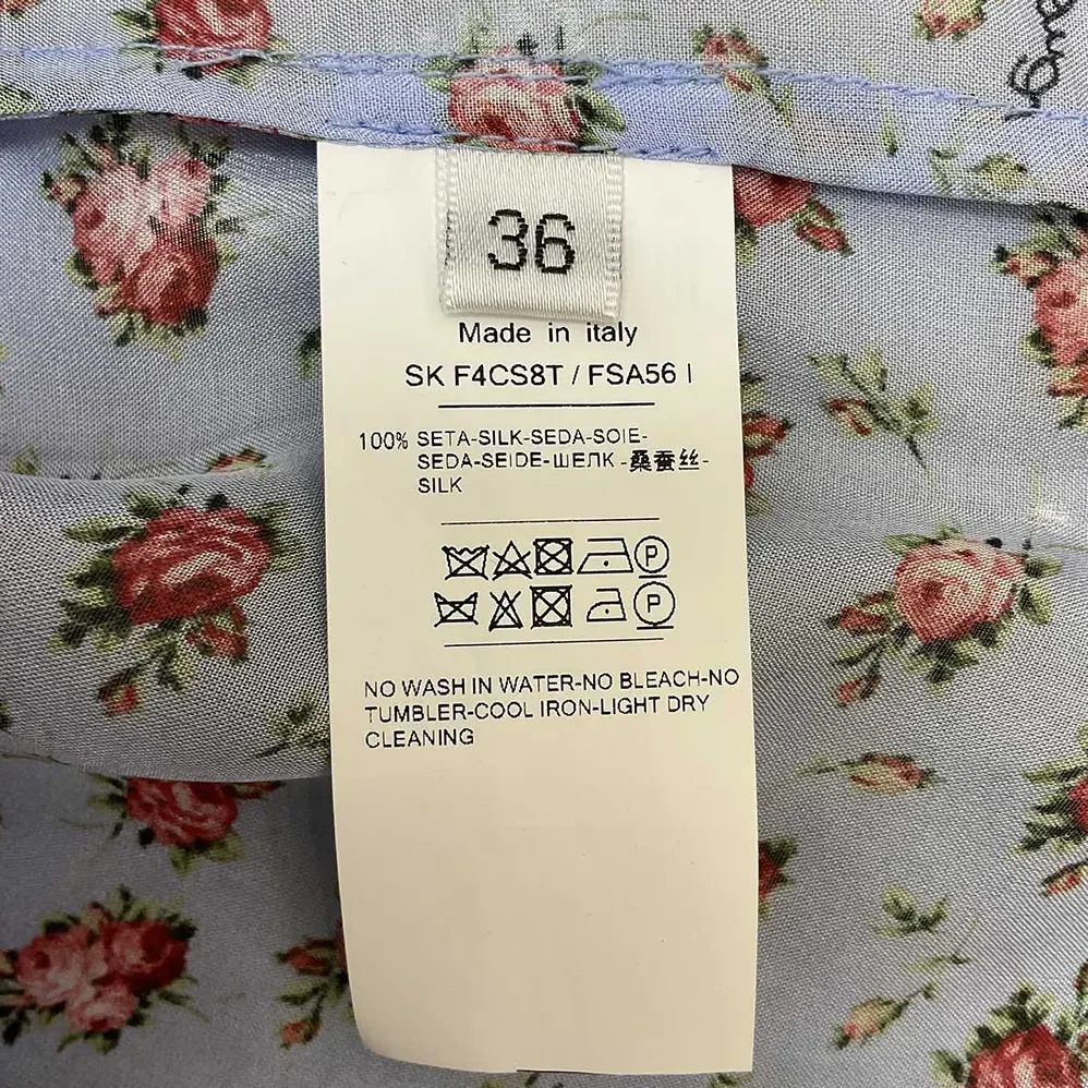 Dolce Gabbana D&G Small Rose for Women in Print Chiffon Shirt