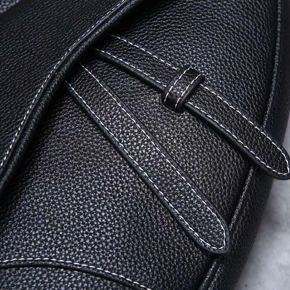 Dior Saddle Bag in Black Calfskin for Men