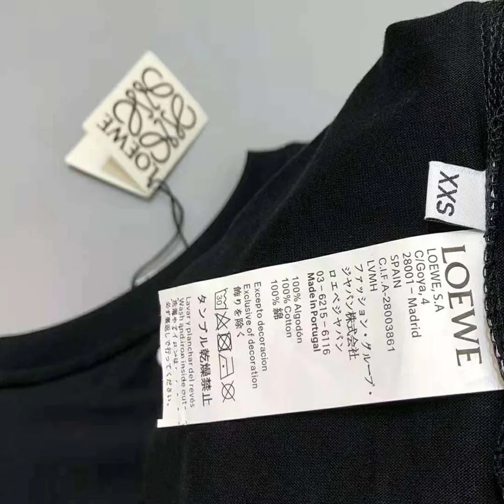 Loewe Elephant Embroidered T-Shirt in Cotton for Women in Black