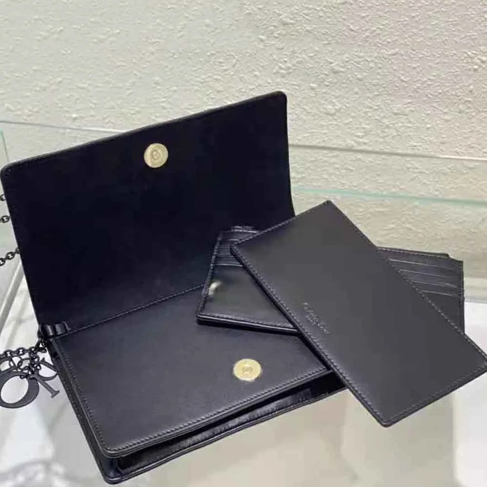 Dior Lady Dior Pouch Black Cannage Calfskin with Diamond Motif for Women Dior Lady Dior Pouch Black Cannage Calfskin with Diamond Motif for Women