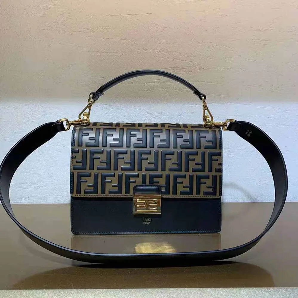 Fendi Kan U Black Leather Bag for Women