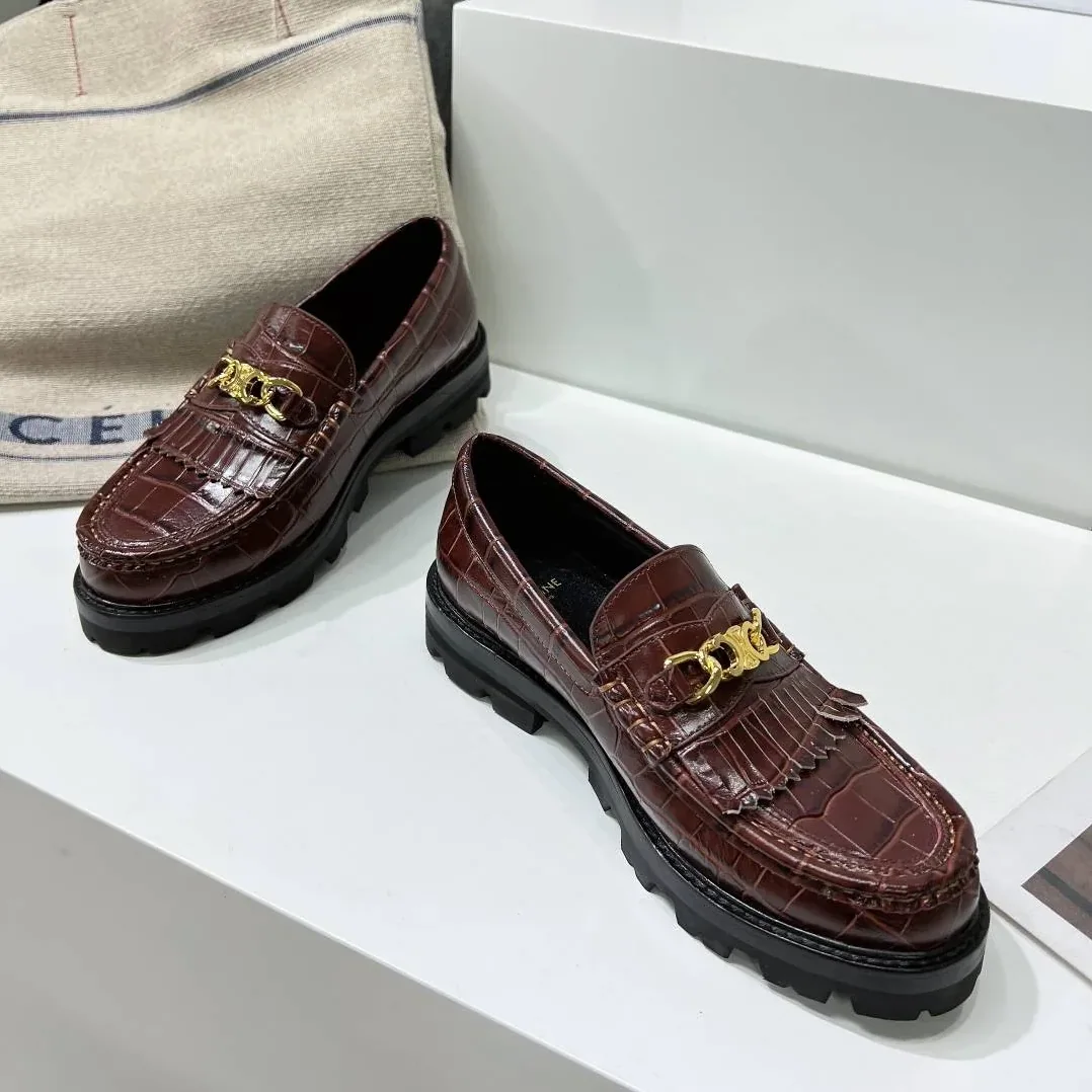Celine Margaret Loafer With Triomphe Dark Brown .19DK Celine Margaret Loafer With Triomphe Dark Brown .19DK