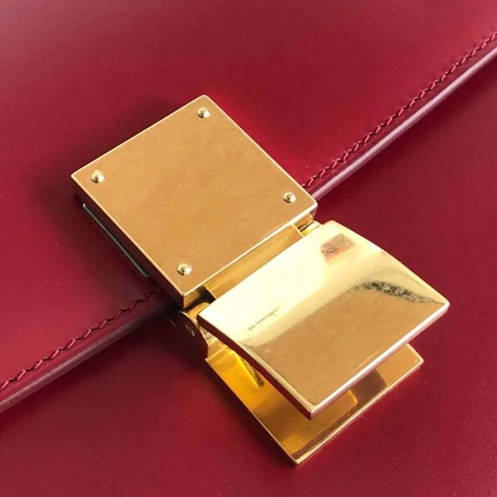 Celine Small Classic Bag in Box Calfskin Leather for Women in Maroon