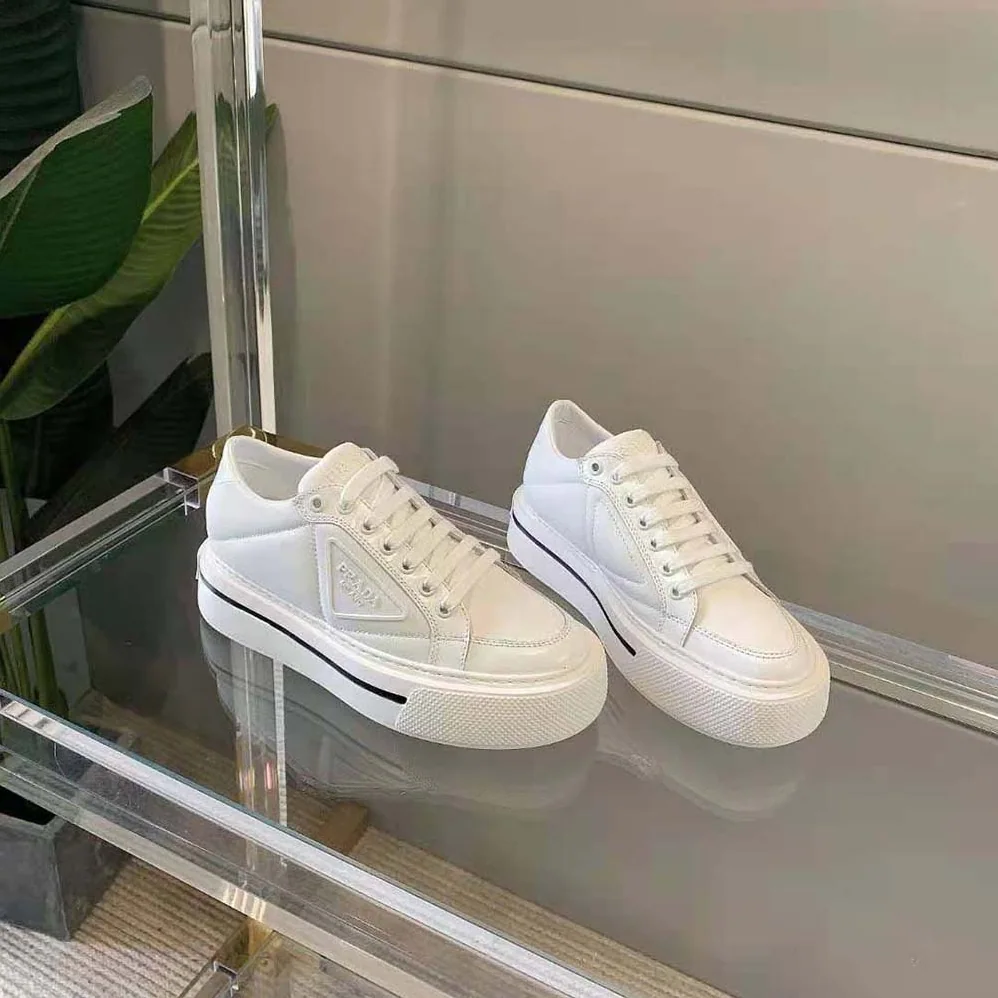 Prada Macro Re-Nylon and Brushed Leather Sneakers for Women