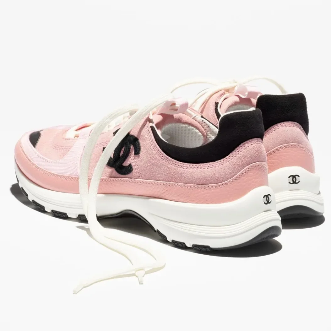 Chanel Trainers Light Pink/Black --U6221