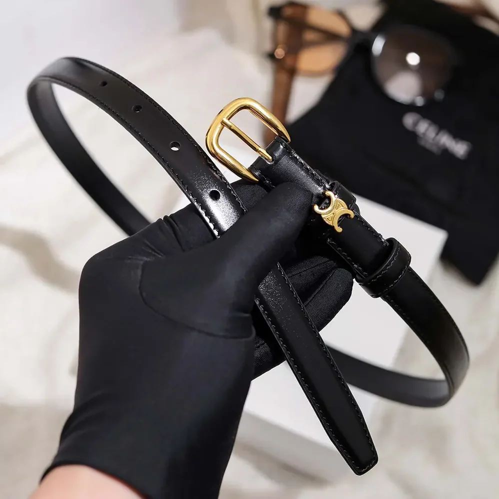 Celine Vivienne Belt 25Mm In Taurillon Leather for Women in Black Celine Vivienne Belt 25Mm In Taurillon Leather for Women in Black