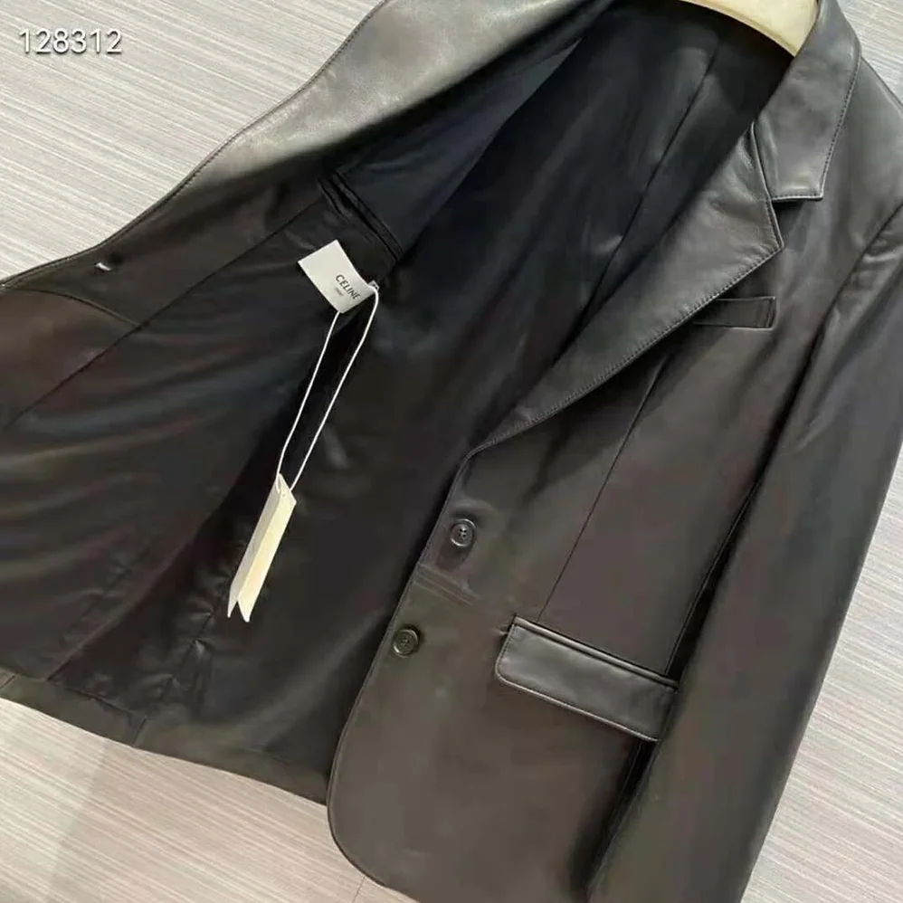 Celine Tournon Jacket in Lambskin Leather for Women in Black