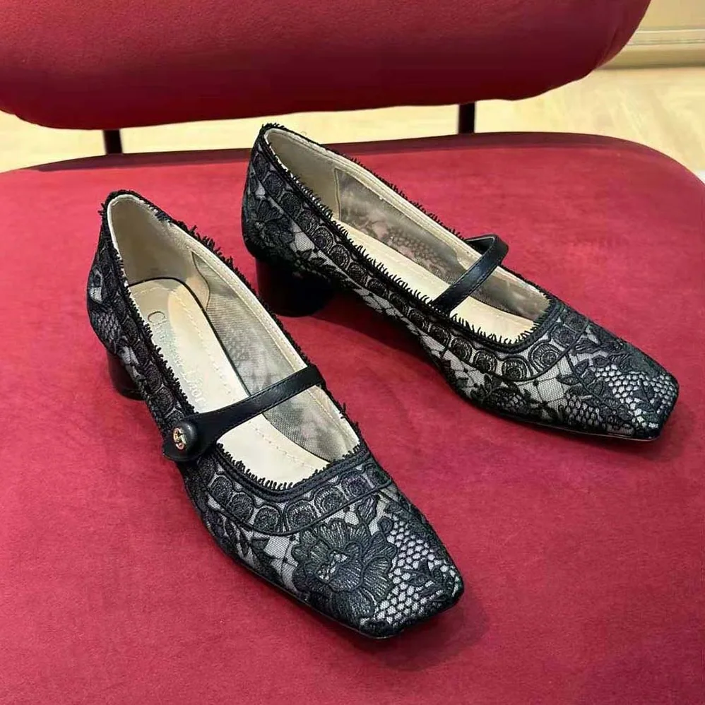 Dior D-Grace Ballet Pump Black Transparent Mesh and Lambskin for Women Dior D-Grace Ballet Pump Black Transparent Mesh and Lambskin for Women