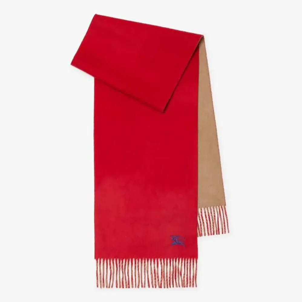 Burberry Reversible Cashmere Scarf for Unisex in Red Burberry Reversible Cashmere Scarf for Unisex in Red