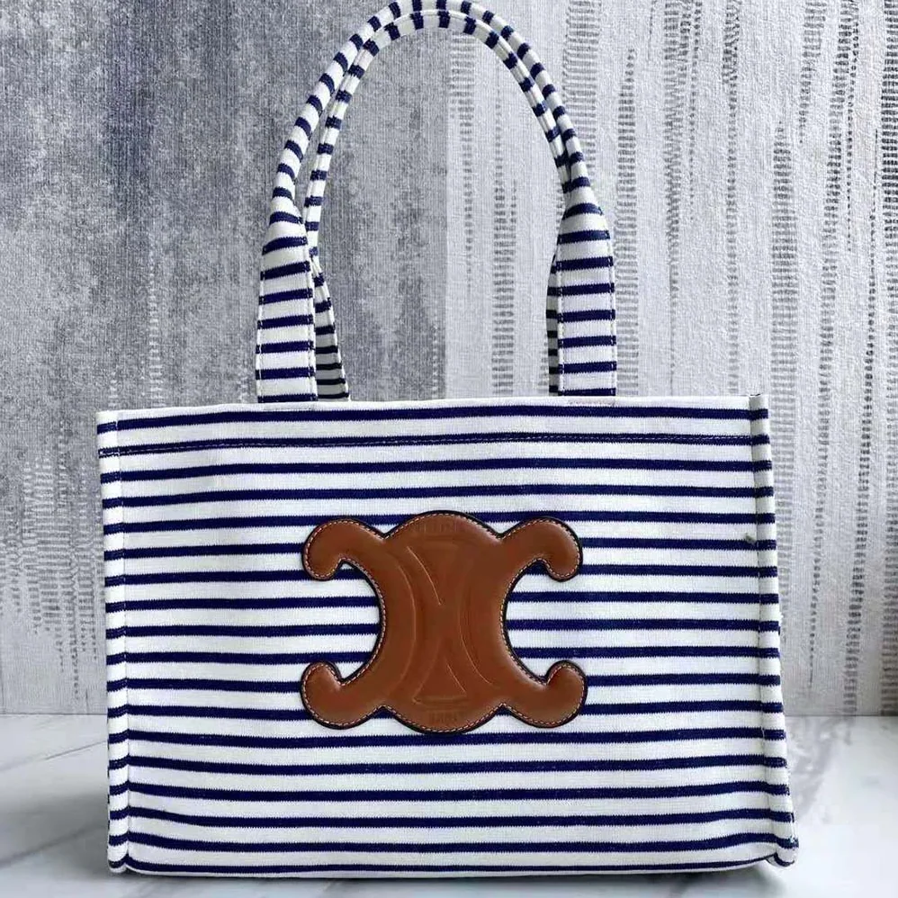 Celine Large Cabas Thais in Striped Textile for Women Celine Large Cabas Thais in Striped Textile for Women