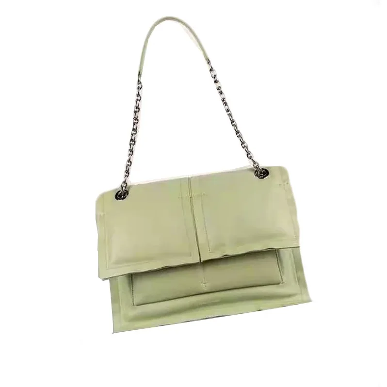Premium Sense Avocado Green Chain Shoulder Bag