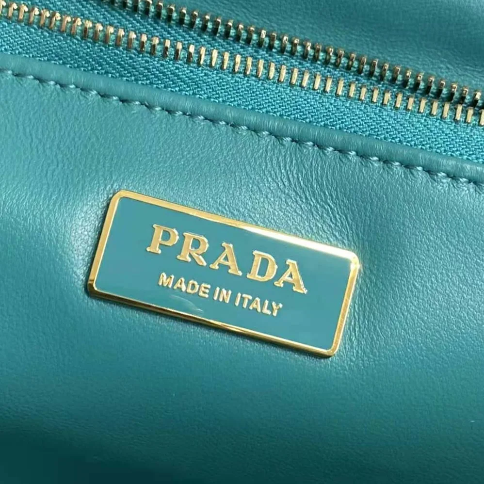 Prada Padded Nappa Leather Shoulder Bag for Women in Lime