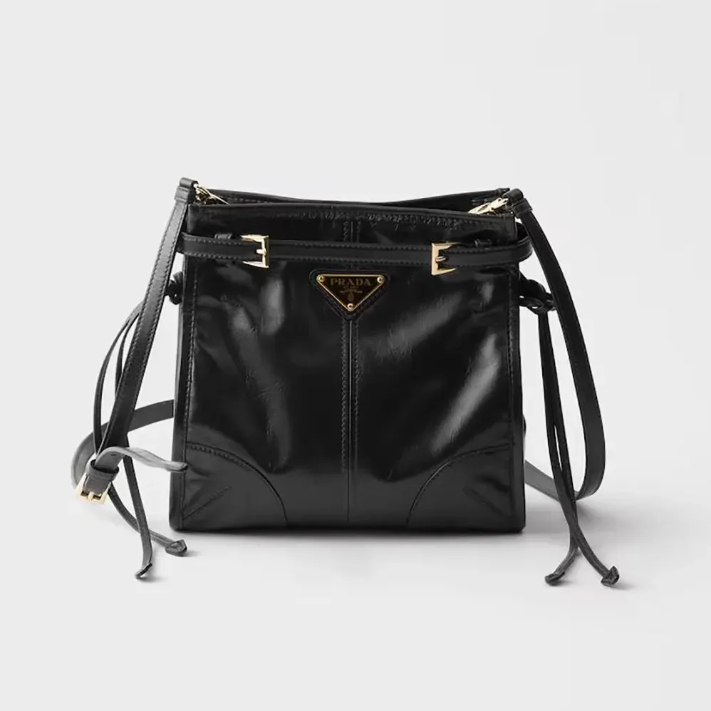 Prada Bonnie Leather Mini Shoulder Bag for Women in Black