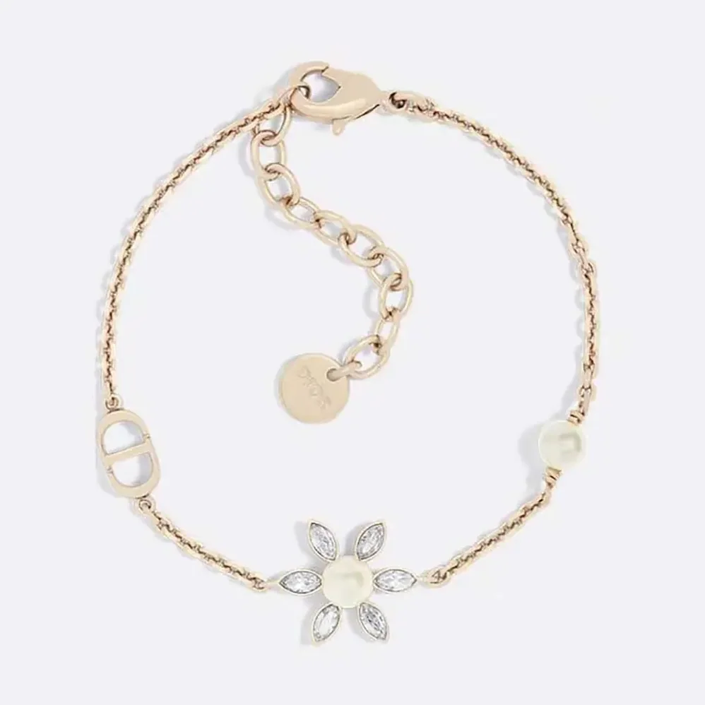 Dior Bloom in Dior Bracelet Gold-Finish Metal with White Resin Pearls and Silver for Women in Tone Crystals Dior Bloom in Dior Bracelet Gold-Finish Metal with White Resin Pearls and Silver for Women in Tone Crystals
