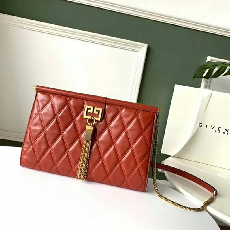 Givenchy Medium Gem Bag In Diamond Quilted Leather for Women in Orange