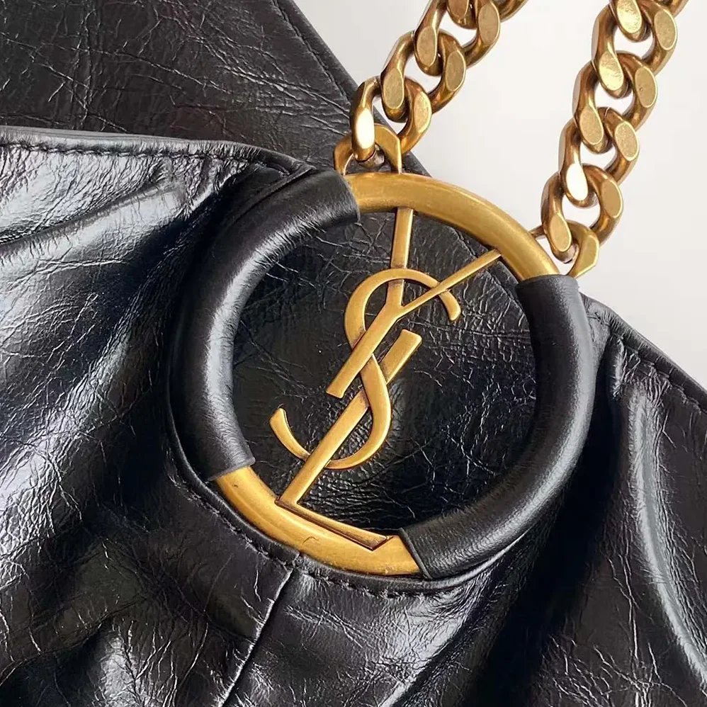 Saint Laurent YSL Hortense Hobo In Shiny Leather Black for Women