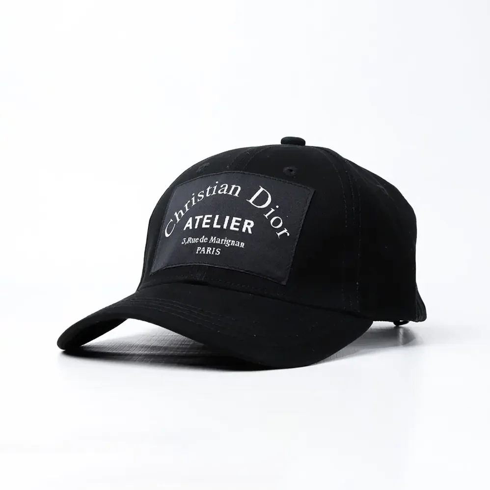 Dior Cap with Centered Christian Dior Black Cotton Canvas for Unisex Dior Cap with Centered Christian Dior Black Cotton Canvas for Unisex