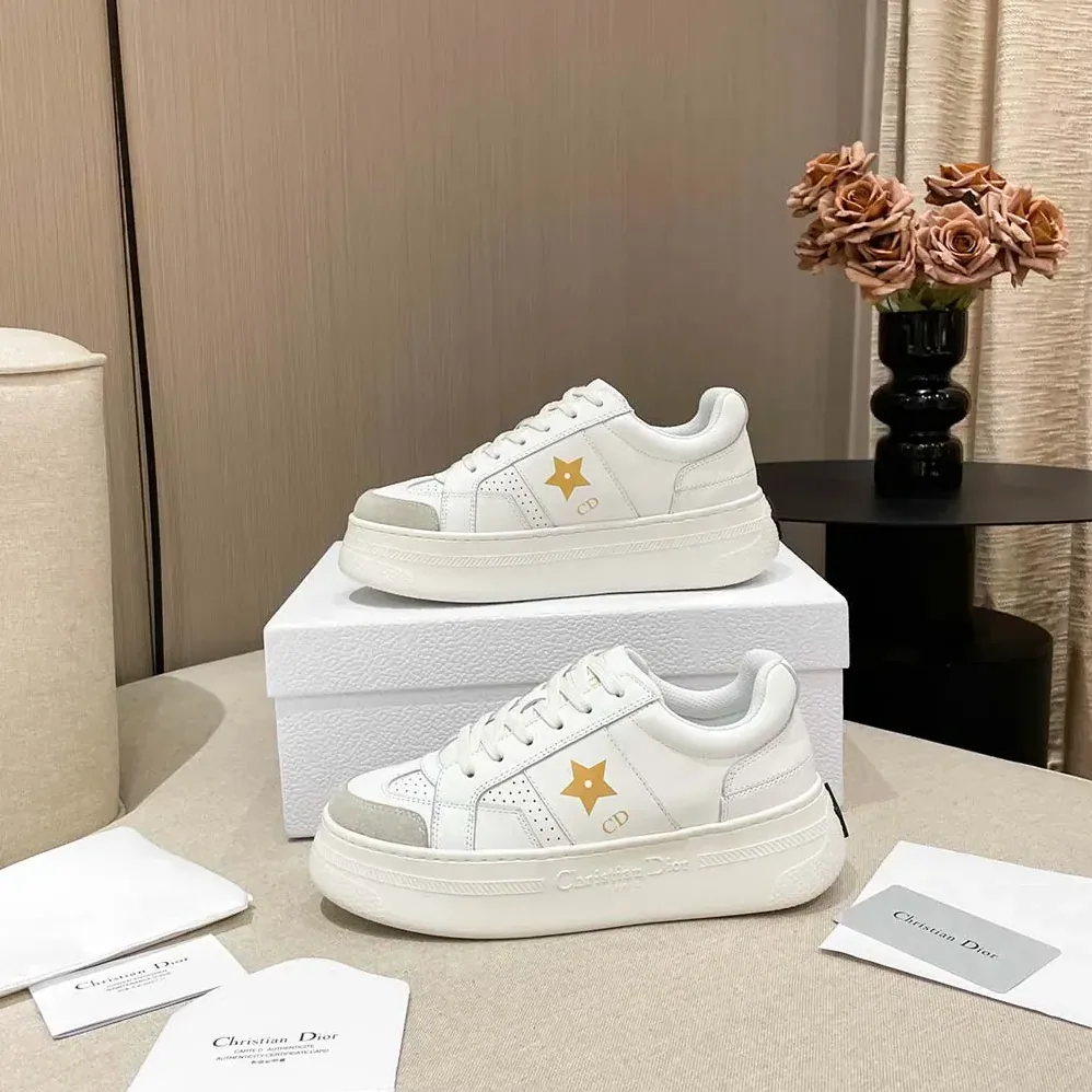 Dior Dior Star Platform Sneaker White Calfskin and Suede for Women Dior Dior Star Platform Sneaker White Calfskin and Suede for Women