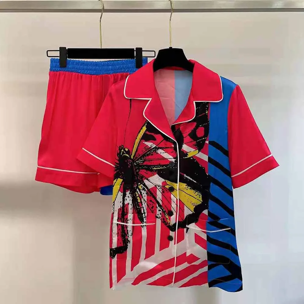 Dior Chez Moi Short-Sleeved Shirt Bright Pink and Fluorescent Blue D for Women in Jungle Pop Silk Twill