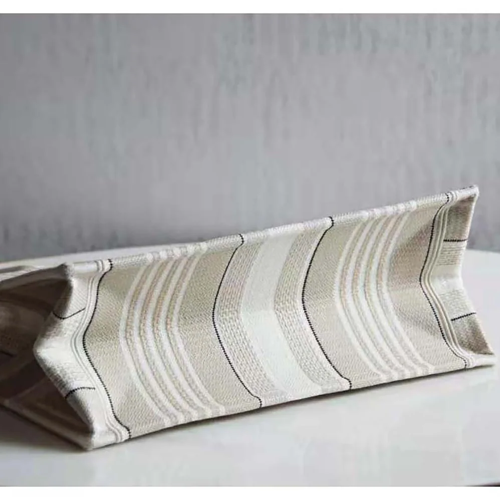 Dior Dior Book Tote Beige Stripes Embroidery for Women Dior Dior Book Tote Beige Stripes Embroidery for Women
