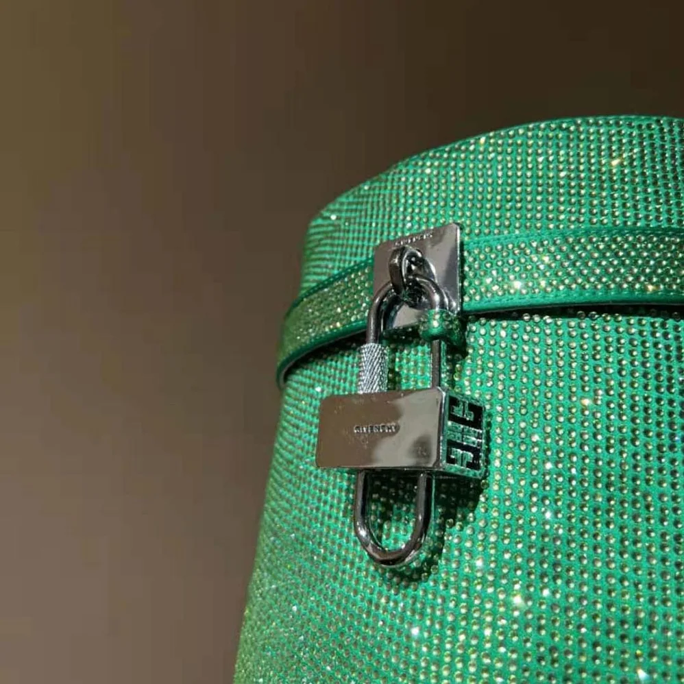 Givenchy Shark Lock Boots in Satin with Strass for Women in Green Givenchy Shark Lock Boots in Satin with Strass for Women in Green