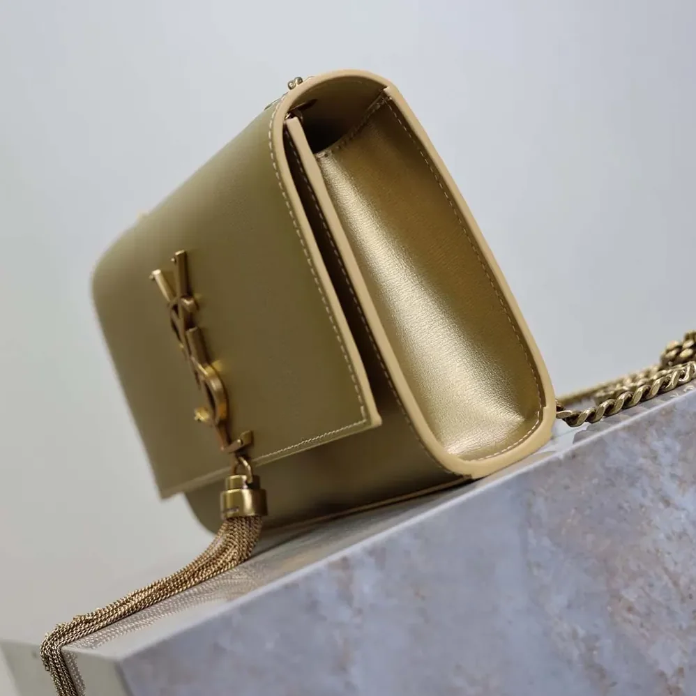 Saint Laurent YSL Kate Small Tassel In Metallic Leather for Women in Gold Saint Laurent YSL Kate Small Tassel In Metallic Leather for Women in Gold